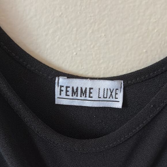 VTG 90s Y2K Femme Lux Black Cut Out Bodycon Mini Dress Size 8 Black - Picture 5 of 8